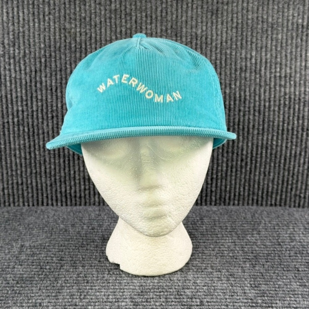 Outerknown Waterwoman Corduroy Snapback Hat Turquoise Blue Organic Cotton OS